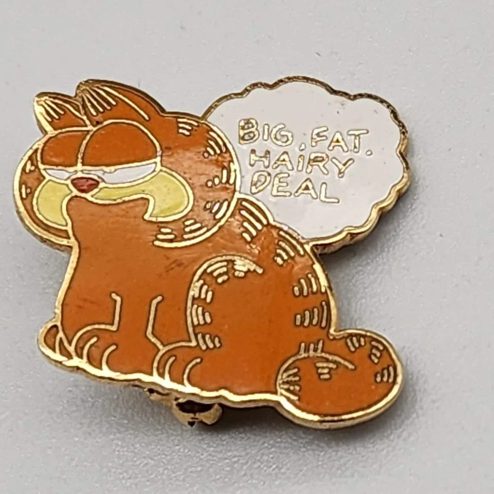 1978‎ Garfield Enamel Pin Big, Fat Hairy Deal by Kat's Meow Vintage